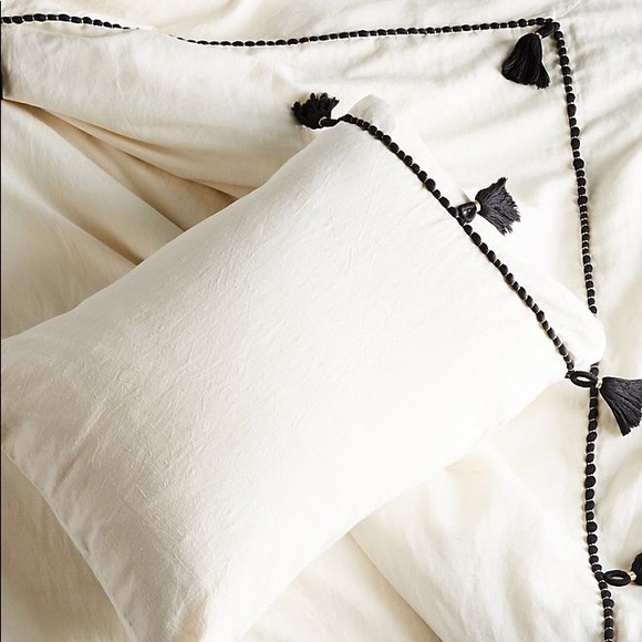 Anthropologie Other - Anthropologie Tasseled Border King Sham Set NWT
